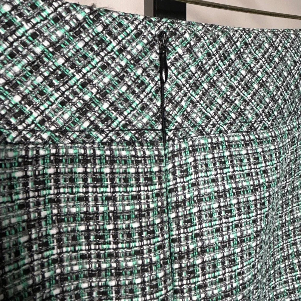 Evan Picone Womens Tweed Pencil Skirt Size 10 Black Green White Career‎